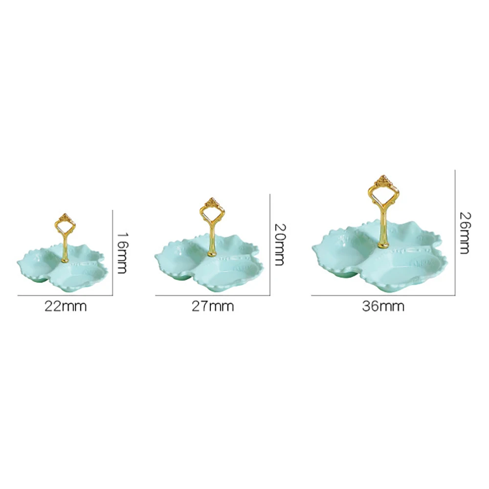 1/12 Doll House Miniature Three Compartment Dessert Plate Simulation Handheld Tray Toy for Mini Decoration Dollhouse Accessories