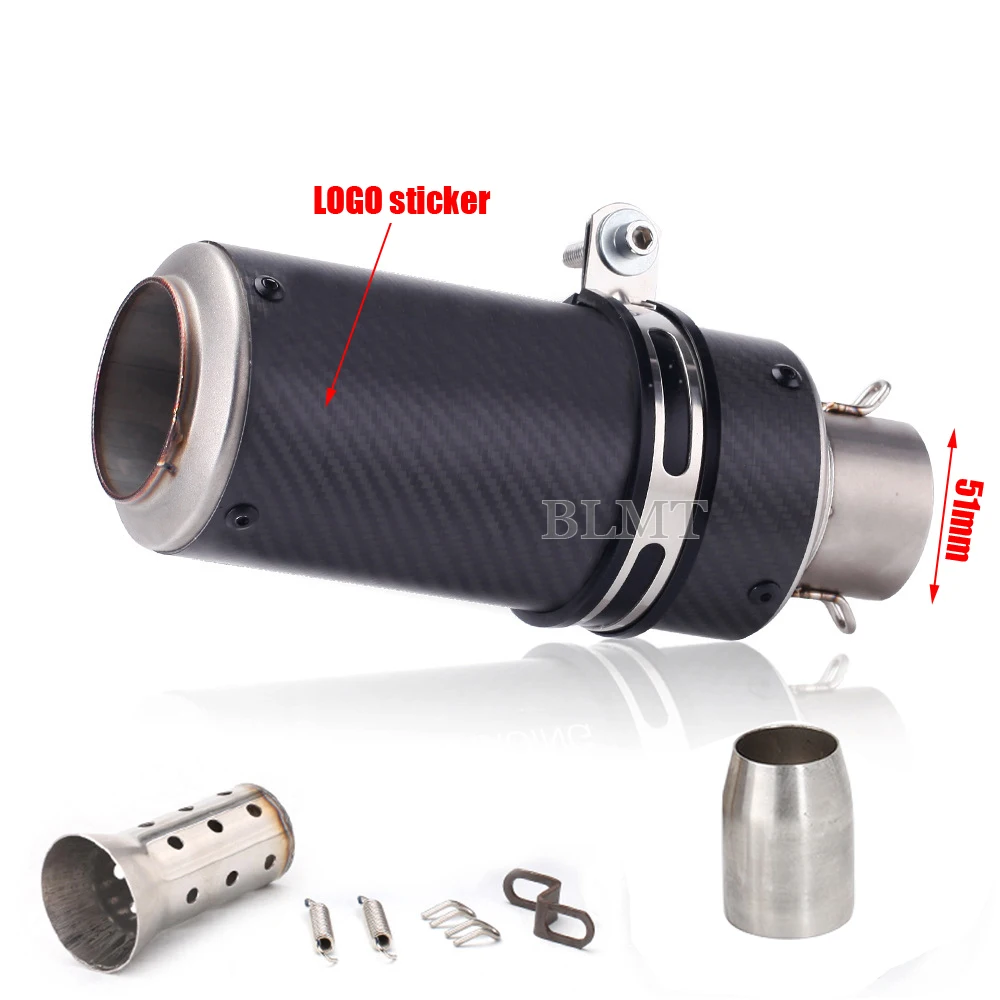 Universal 51/60mm motorcycle sc exhaust inox muffler carbon fiber exhaust with DB Killer for z900 R3 R25 MT07 MT09 R1 Z400 Z650 image 3