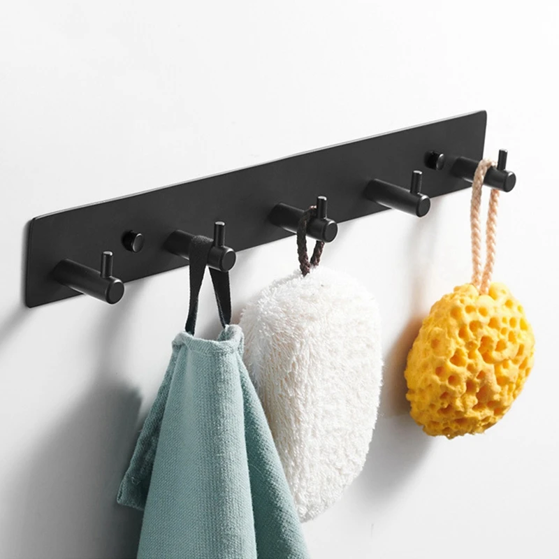 

Black Robe Hook Bathroom Stainless Steel Towel Hook Bag Hat Hook Wall Mounted Clothes Coat Hook Wall Hanger