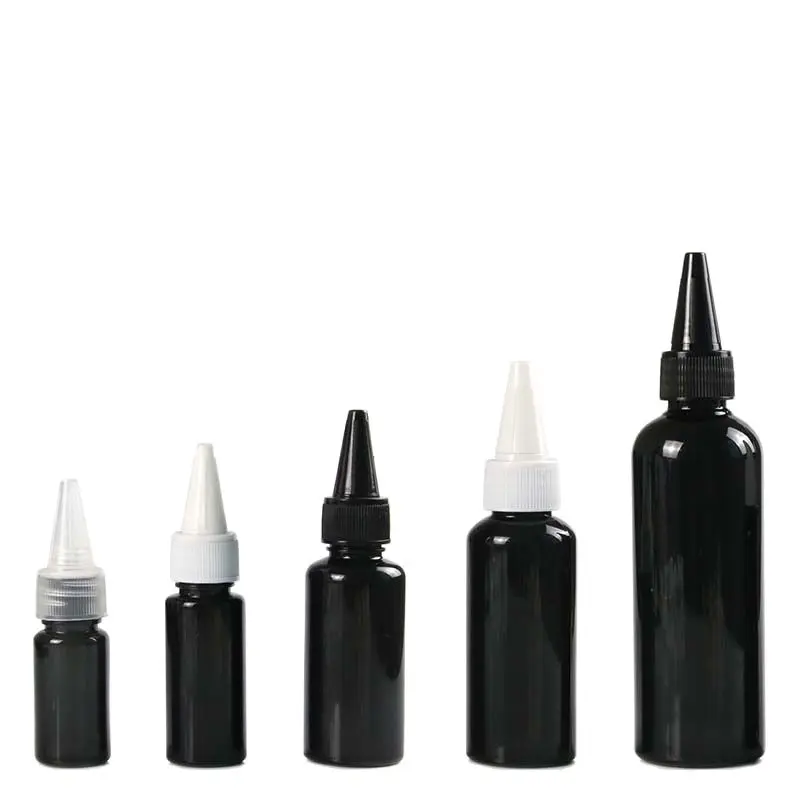 

50pcs Needle Squeeze Bottle Black Empty Dropper Bottle10/20/30/50/100ml Liquid Glue Container Plastic Needle Tip Squeeze Bottle