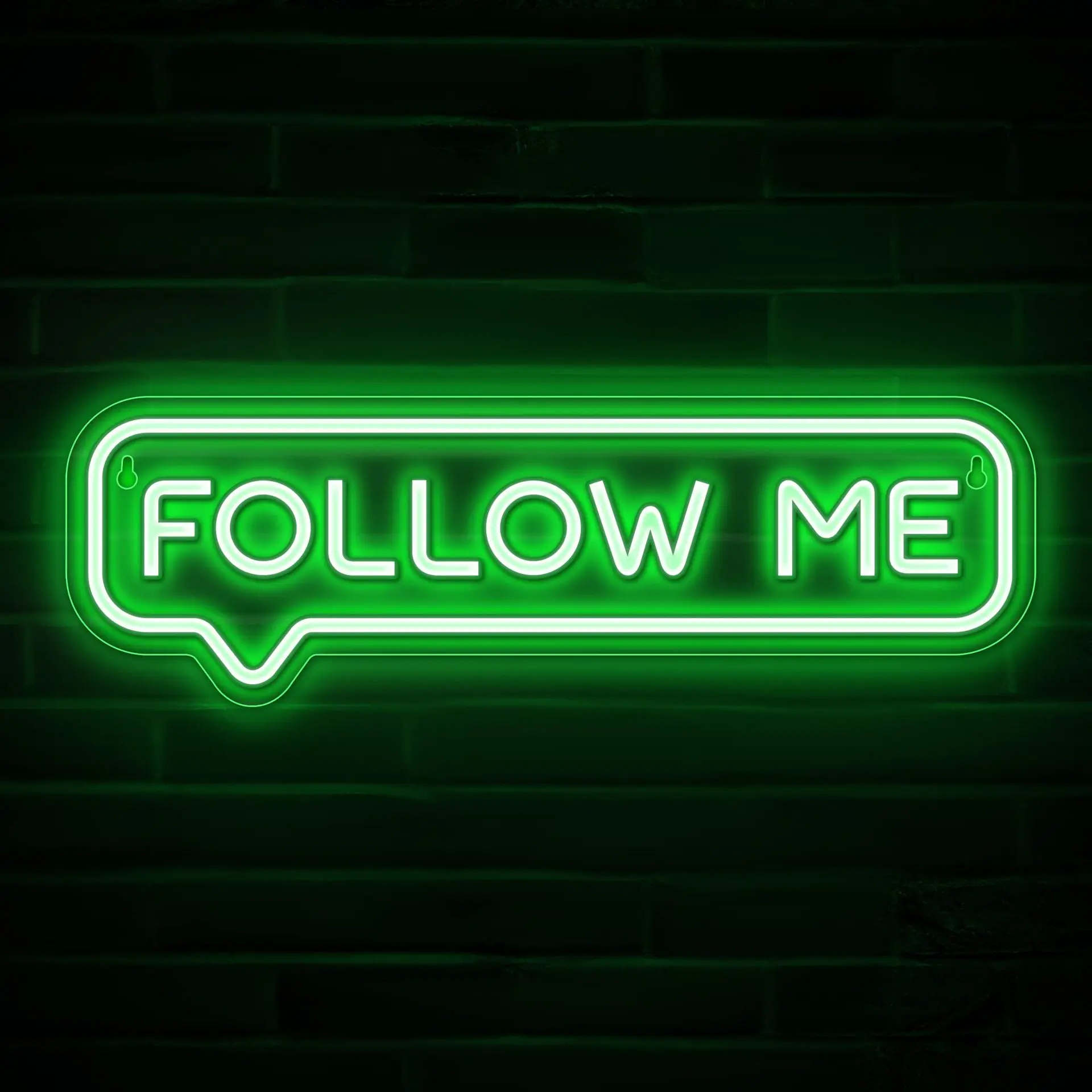 Follow Me Neon Signs LED Lights For Tiktok Youtube Gamer Cool Live Round For Studio Wall Bedroom Game Room Shop Bar Club Decor