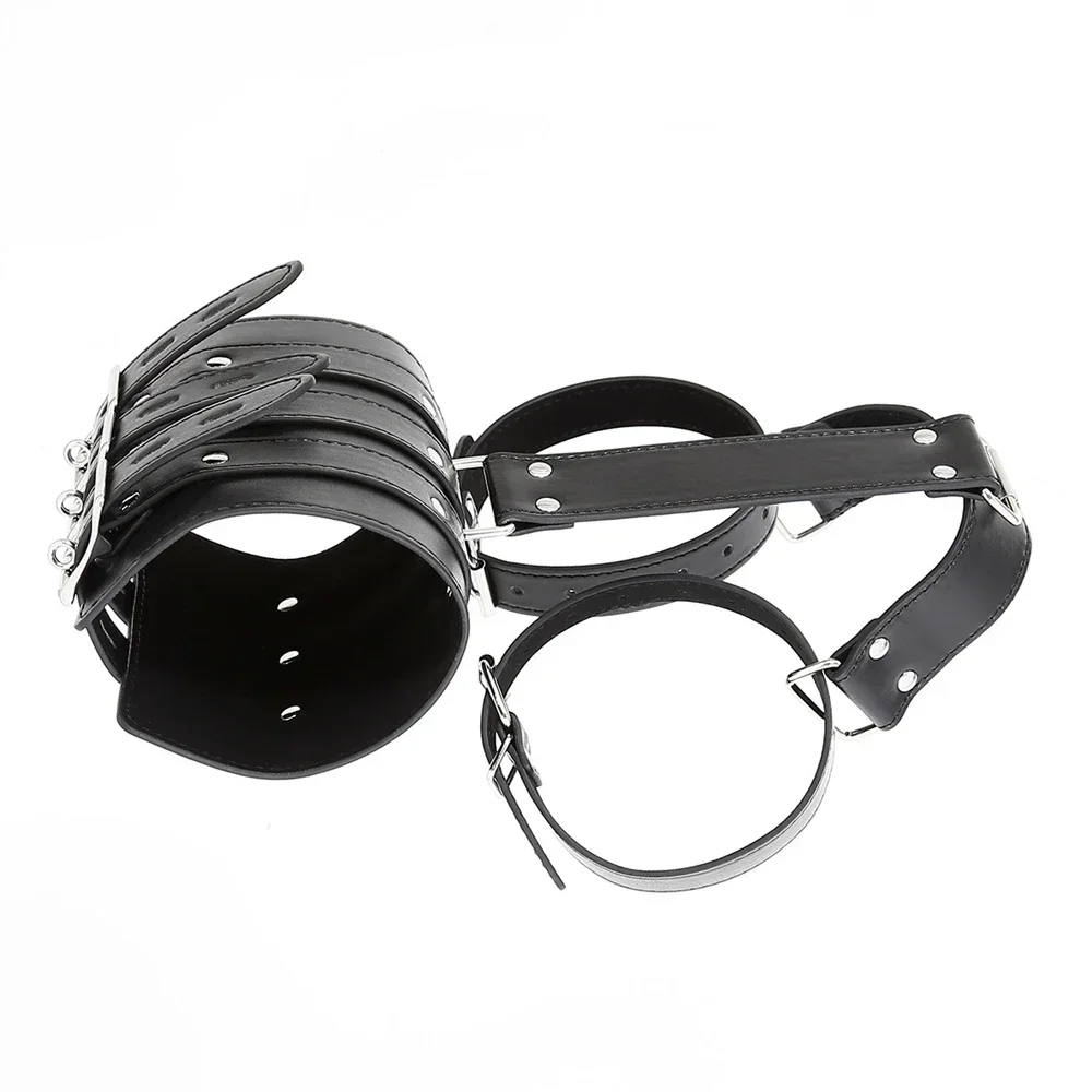 أصفاد جلدية BDSM وموثق ذراع - أصفاد معصم للذراعين خلف الظهر، قيود عبودية ممتازة، ألعاب جنسية غريبة للنساء