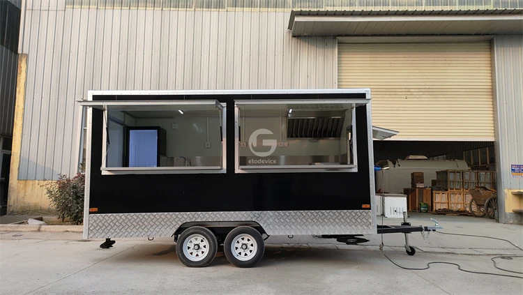 Towable Trailer Double Axles 4 Wheels Custom Food Trailer