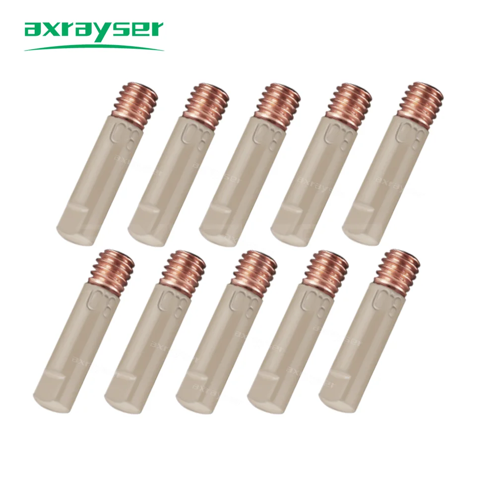 15AK MIG Contact Tips Coating Protection 25mm M6 Gas Nozzle Tip 0.8/0.9/1.0/1.2mm MIG MAG GMAW Welding Torche Wire Guide Nozzle