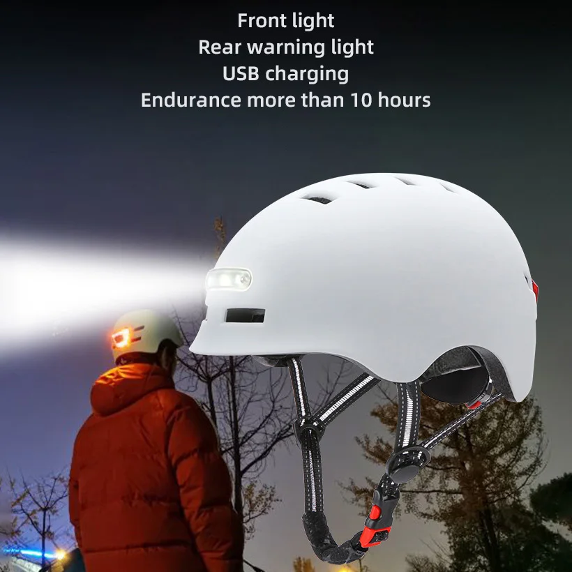 

Motorcycle Electric Bicycle Cycling Helmet Smart Tail Light Front Light Multi-purpose Helmet For Outdoor Sport Unisex All-season