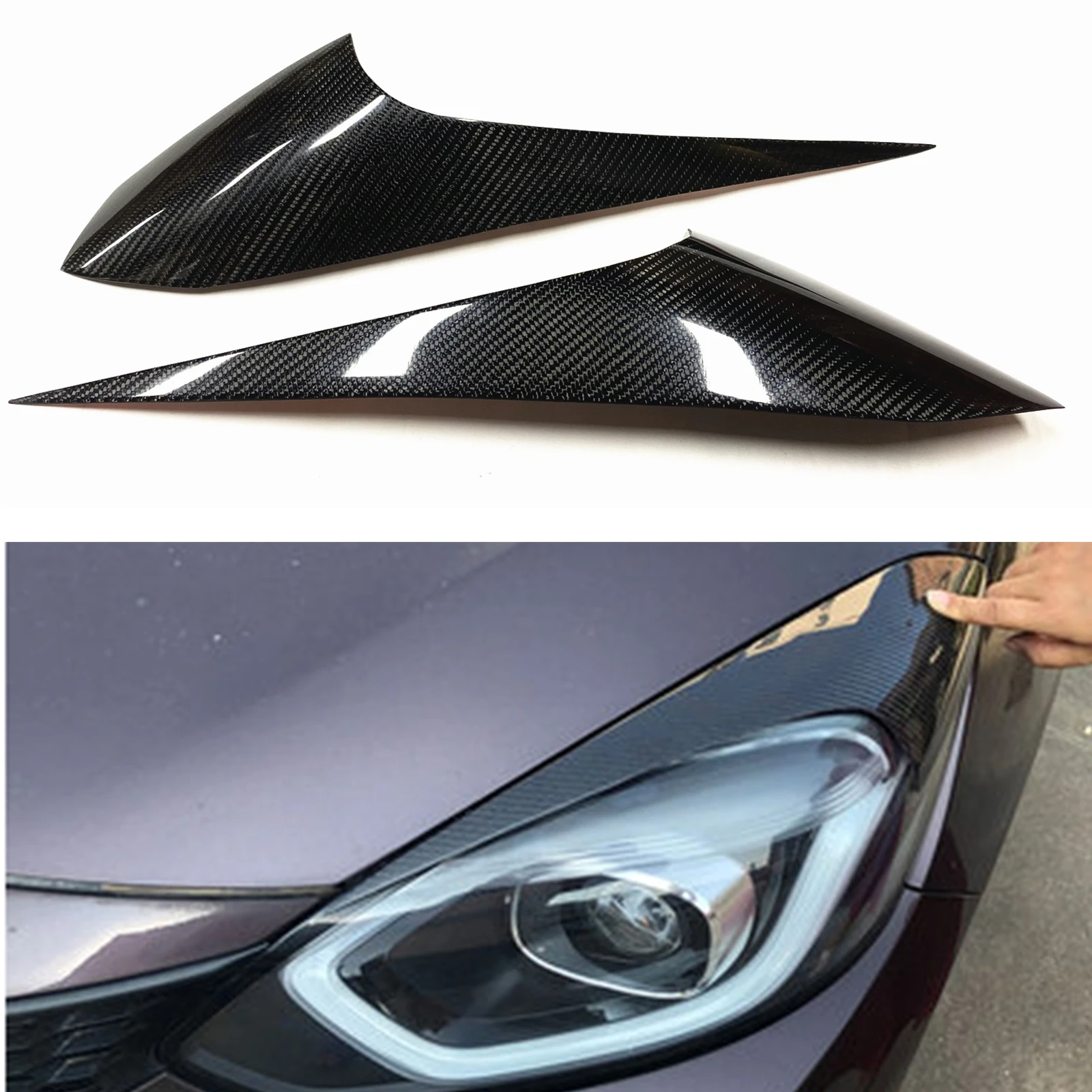 

Headlight Eyelid Eyebrow Trim For Honda Fit Jazz GR9 2020-2022 Carbon Fiber Front Headlamp Head Light Lamp Cover Sticker Brow