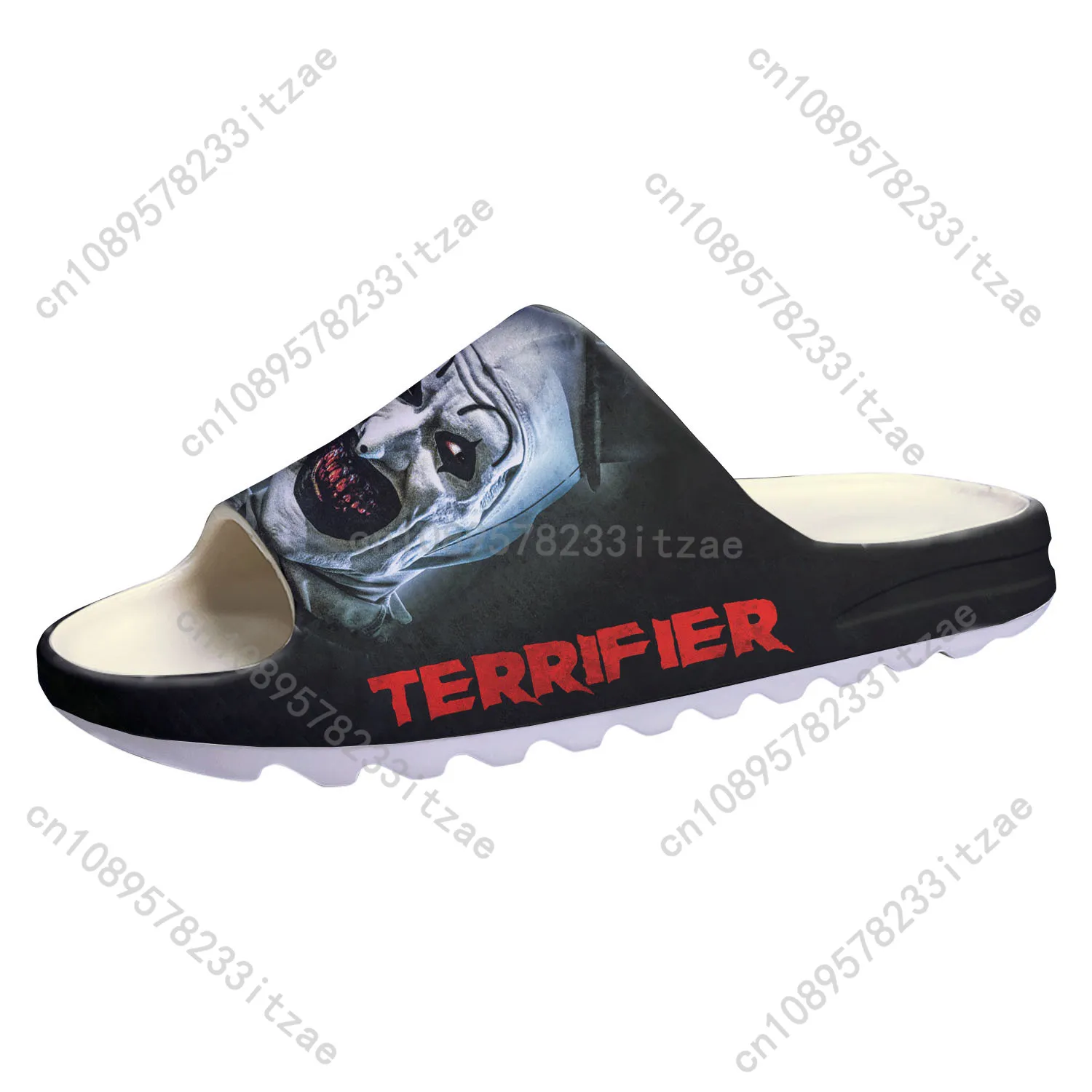 

Terrifier Clown halloween shoes Soft Sole Sllipers Home Clogs Step On Water Shoes Mens Womens Teenager Step in Custom Sandals