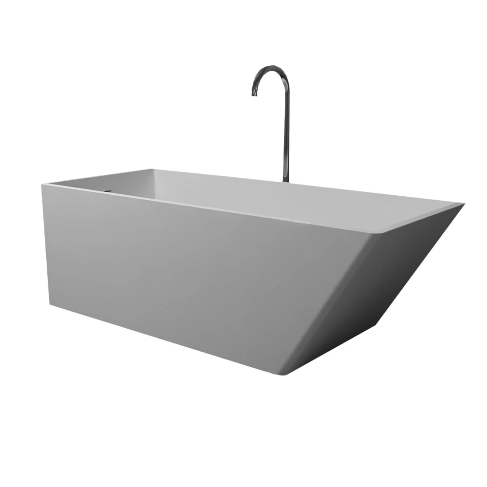 

Solid Surface Stone CUPC Approval Bathtub Rectangular Freestanding Corian Matt WhiteTub RS6505A