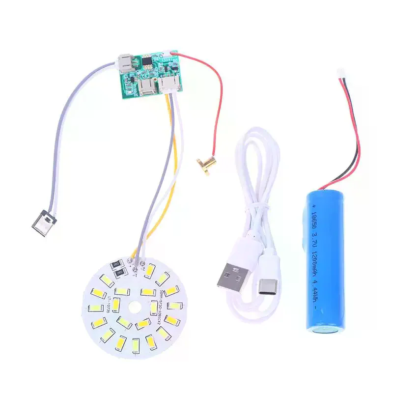 DC5V Input Light Source LED Light Panel Dimming Controller 3W/10W 30MM/50MM 3Colors With Touch ON/OFF Switch Charging Port Type-