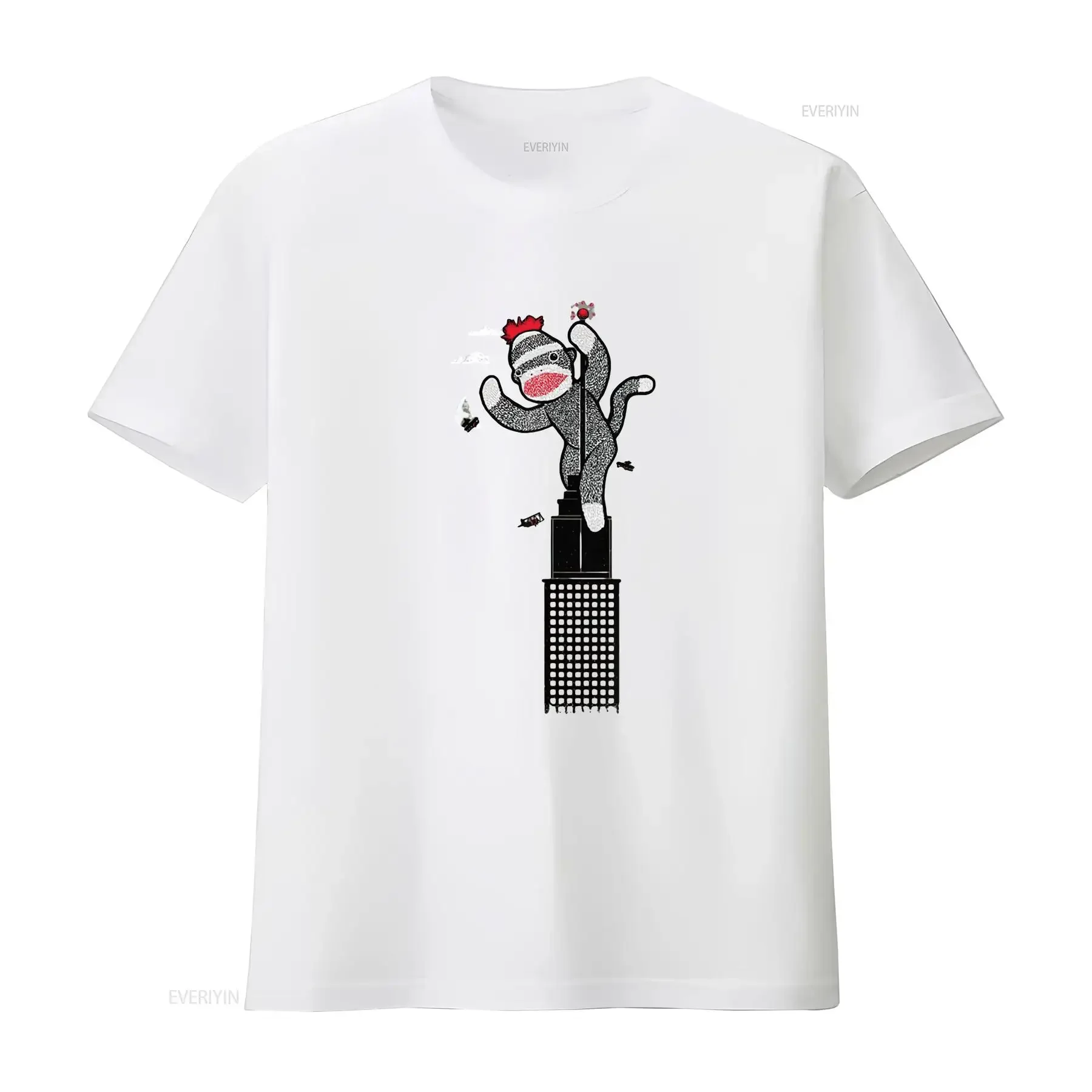Cute Sock Monkey T Shirt Womens Toddler Kids Black vintage Washed Comfortable fashion Versatile designer clothes