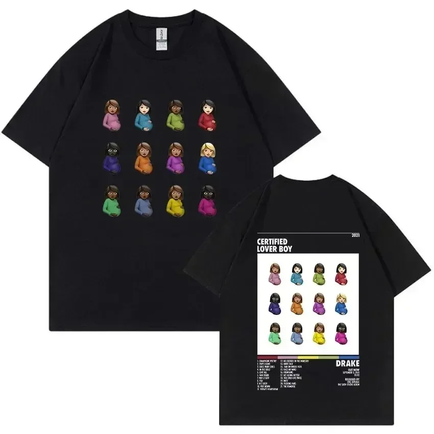 Camiseta con estampado de álbum de rapero Drake Certified Lover Boy, camiseta Unisex de moda Hip Hop de verano, camisetas 100% de algodón para hombre