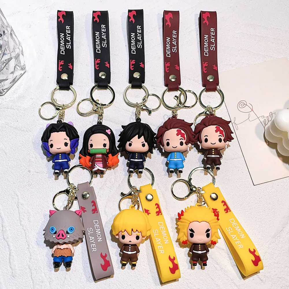 Demon Slayer Q-Style Anime PVC Keychain Collectible Featuring Jiro Hanji And Tineko Characters for Fans