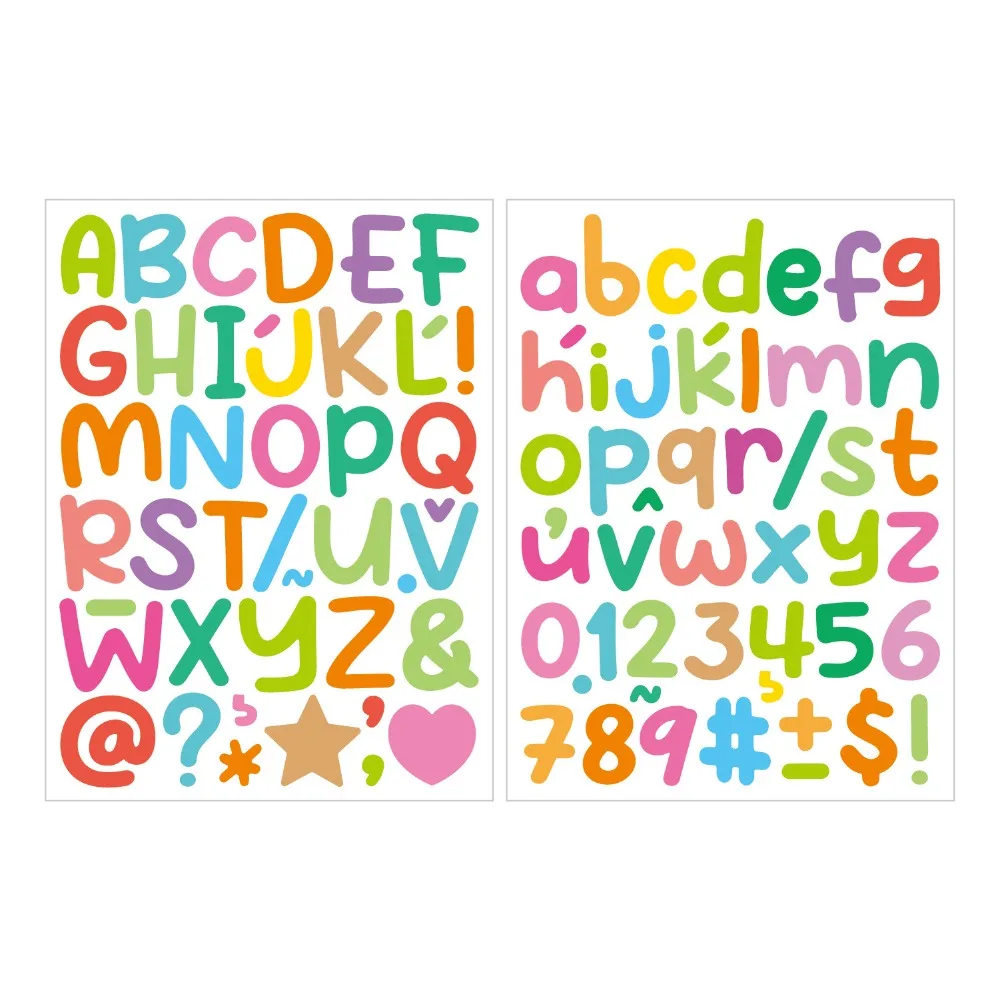 English Letter a-Z Glitter Letter Stickers 2/1.5 Inch Self Adhesive Alphabet Big Letter Stickers Heart Gold