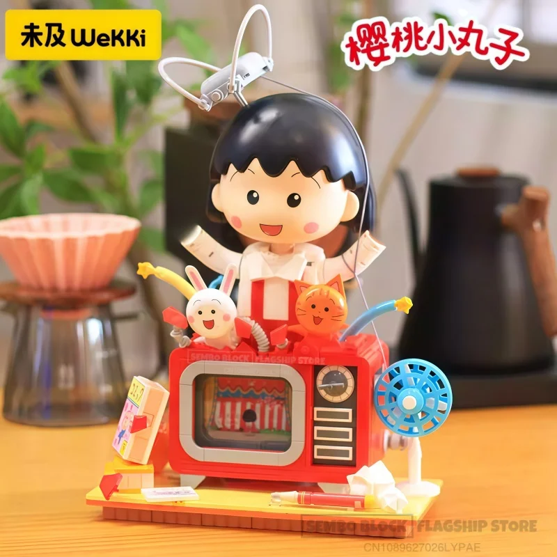 عرض ماروكو المذهل تجميع اللبنات تشيبي ماروكو تشان Kawaii أنيمي نموذج سطح المكتب تحصيل الحلي هدية عيد