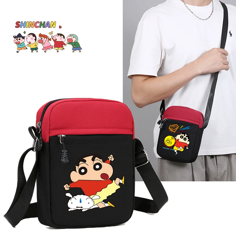 

Crayon Shin-chan Canvas Bag Crossbody Bag Boy Girl Shoulder Bag Cartoon Anime Woman Portable Square Bags Man Fashion Phone Pouch