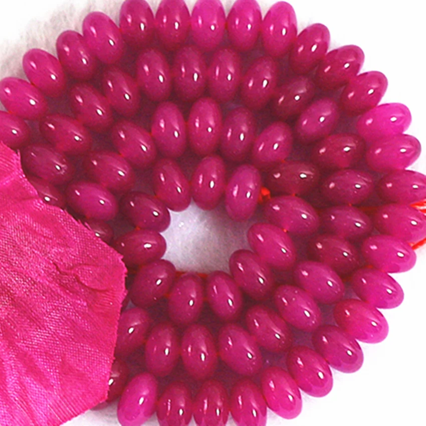 

Beautiful Natural Rose Red Stone Chalcedony Jades 5*8mm Best-selling Abacus Beads Loose For Making Jewelry DIY Cute Gift