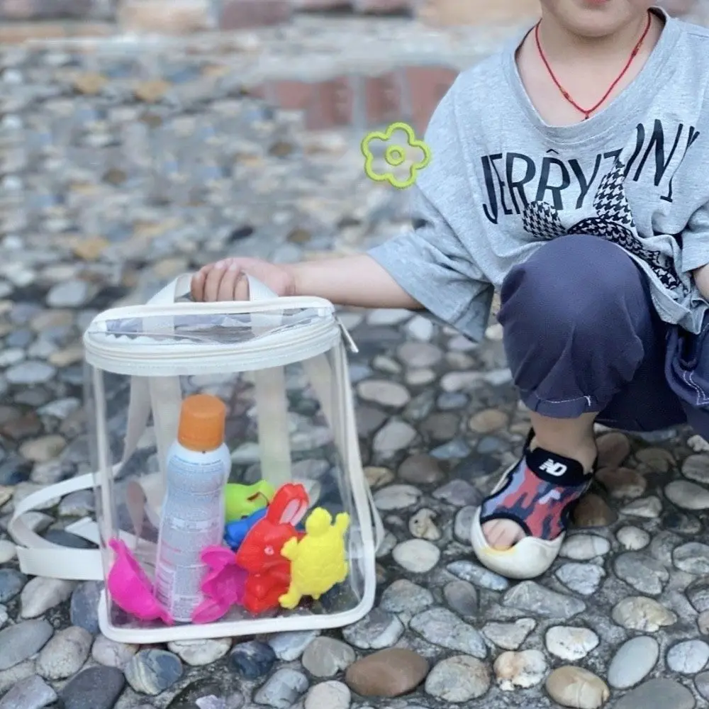 PVC Organizer Clear Backpack Large Capacity Zipper Swimming Storage Bags Visible Ins Style Beach Waterproof Backpack Fitness