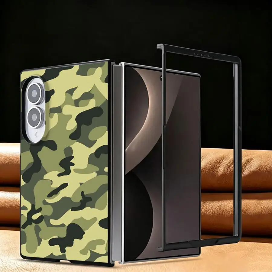 Luxury Phone Cover Case for Samsung Galaxy Z Fold 8 ZFold8 Z Fold8 Wide ZFold Wide Camouflage Pattern