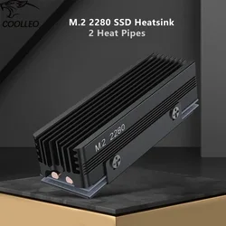 COOLLEO CL-SSD V3 M.2 NVMe 2280 SSD Cooler 2 Copper Heat Pipes M.2 SSD Heatsink With 14.8W/mk Thermal Pad