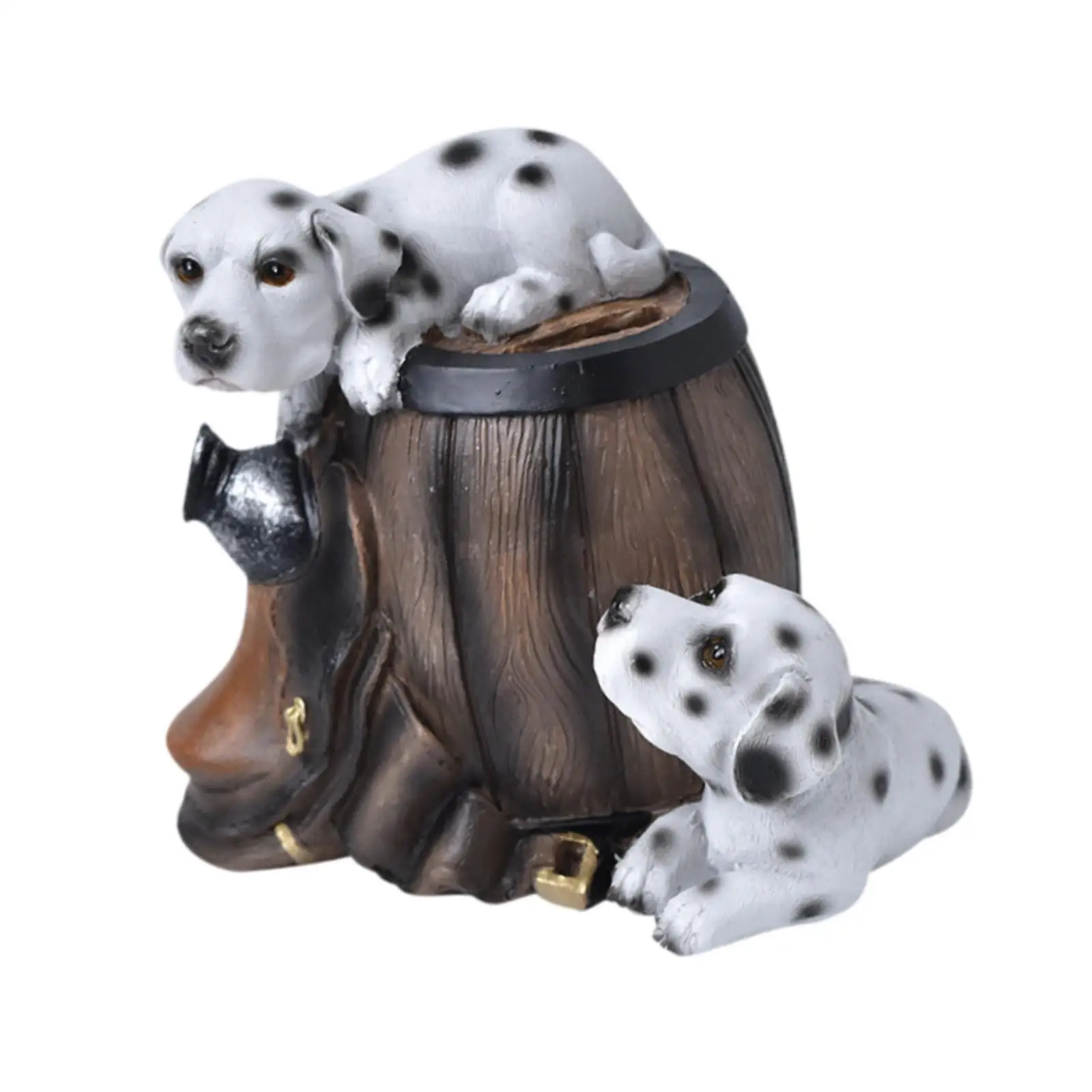 Dog Sculpture Resin Lovely Shatterproof Piggy Bank for Home Shelf Entryway