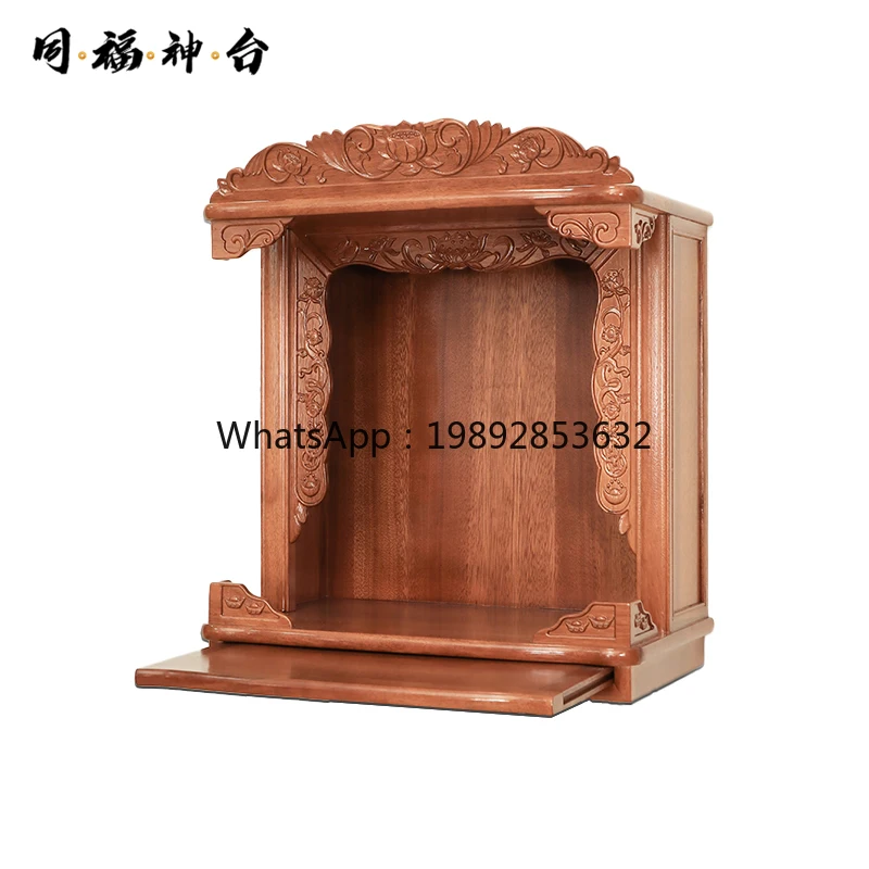 LYY Modern Small Buddha Cabinet Desktop Buddha Cabinet Wall-Mounted Shrine Guanyin Buddha Statue Offering Table