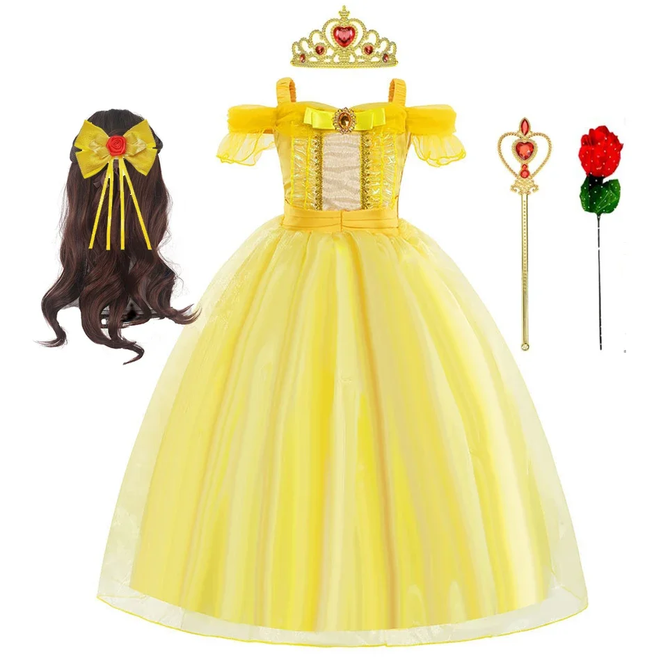 Child Princess Costume Halloween Beauty and the Beast Cospaly Fancy Bella  Dress Kids Prom Gowns Belle Costumes Girls - AliExpress 1501