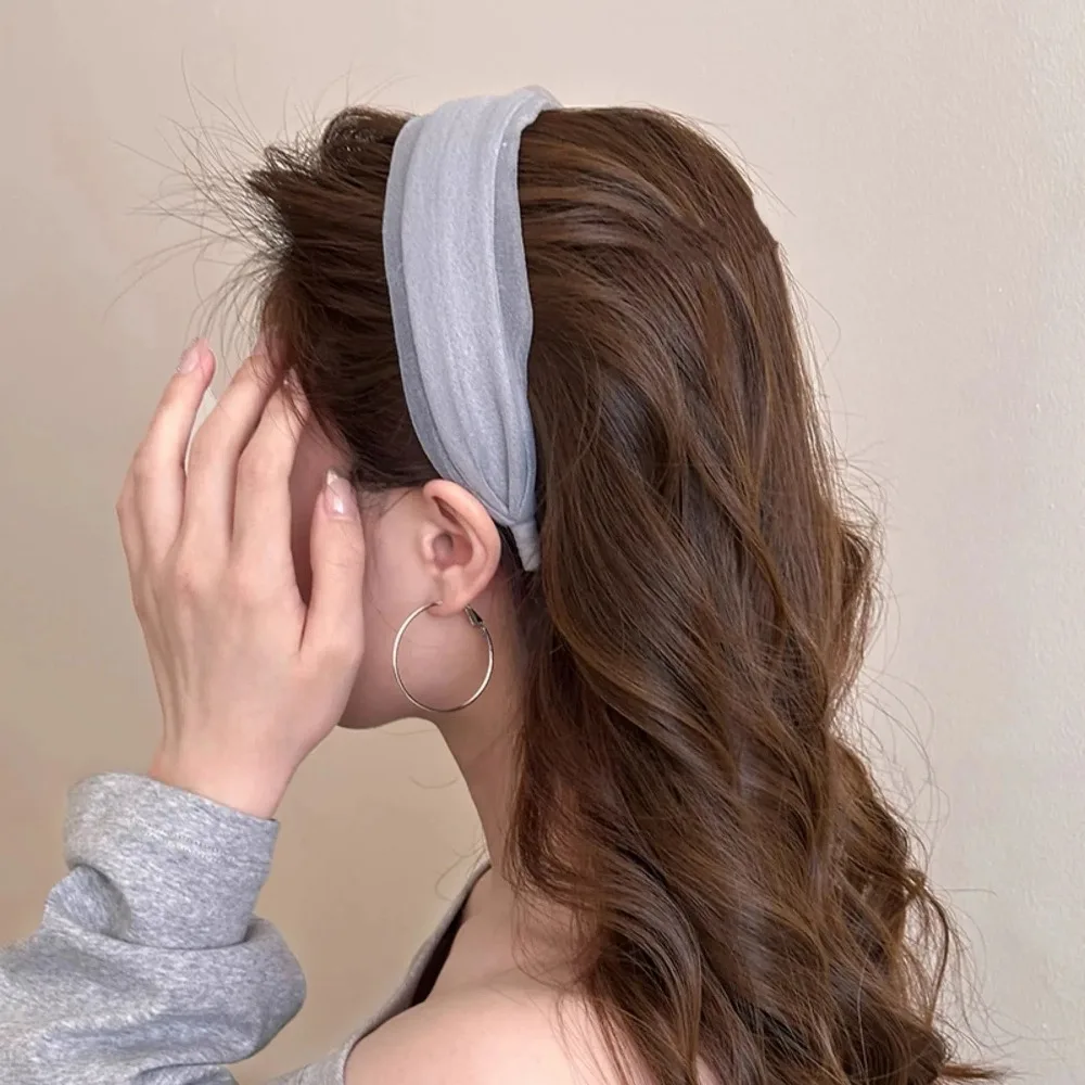 

Temperament Korean Style Women Hair Hoop Sweet All-match Chiffon Headband Headwear Mesh Wide Edge Hairband Women/Lady