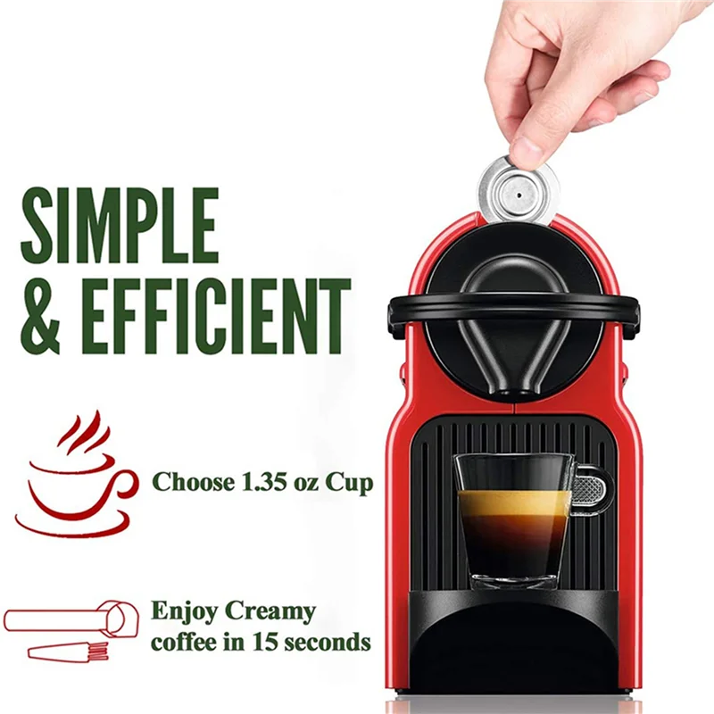 10X Espresso Refillable Capsules Reusable For Nespresso Pod Espresso Coffee Pod Stainless Steel Capsules Compatible-AB52