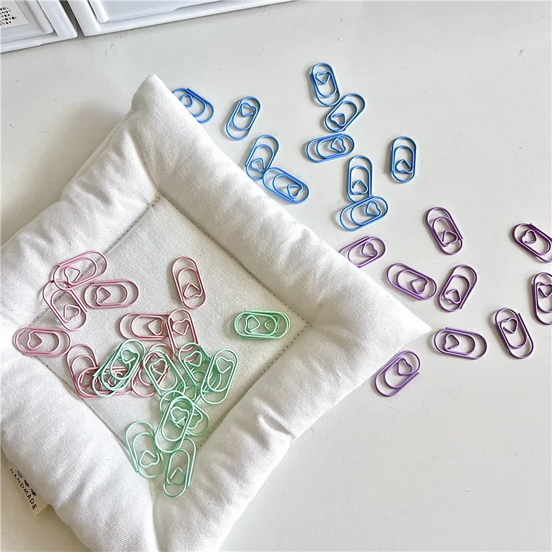 10pcs/set Mini Ins Koean Paper Clip Cute Simplicity Heart Style Non-sticky Memo Pad Clip DIY Decor Kpop Photocard Package Pin
