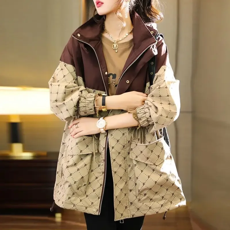 New Autumn Winter Coat for Women Trench Coats Oversize Jackets Hooded Sportswear Korean Fashion Harajuku Retro