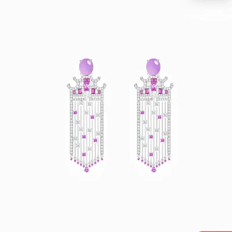 

ZOCA New Arrival Unique Long Tassel Earring Luxury Designer Sterling Silver Earrings for Women