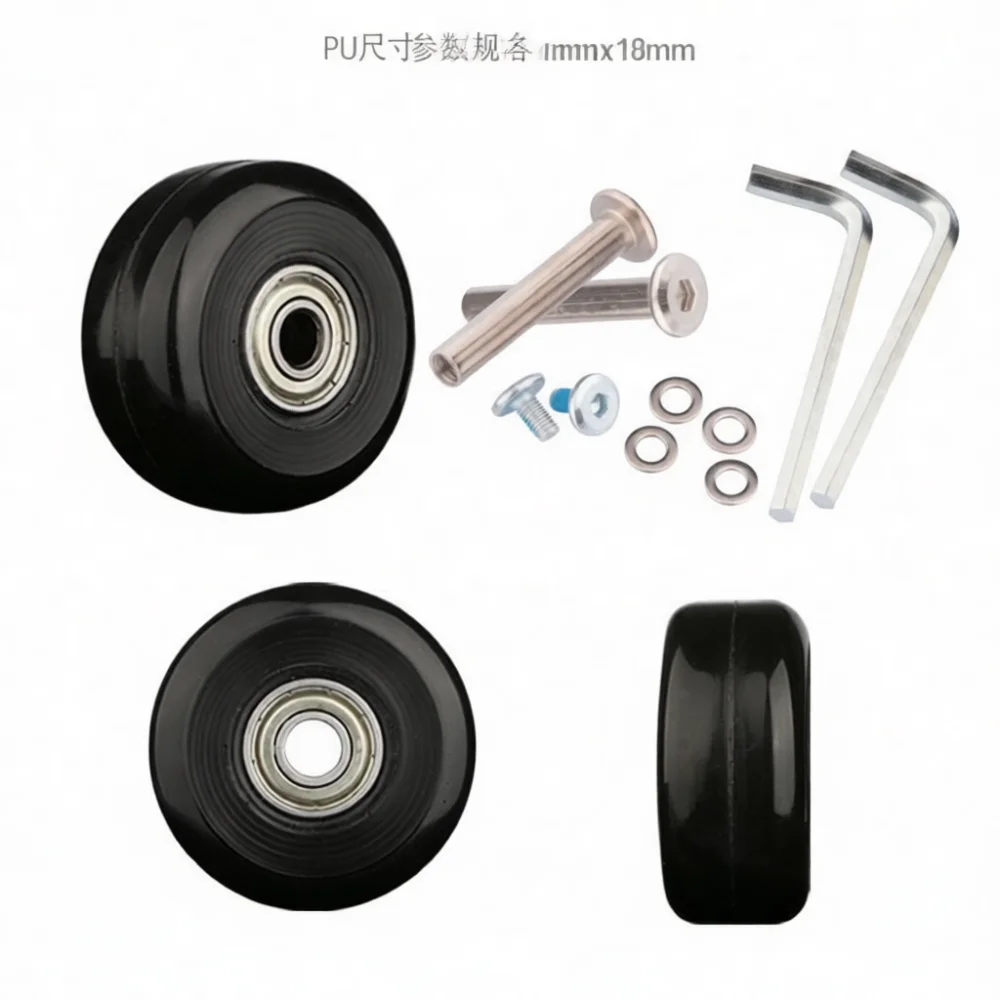Universal Suitcase Replacement Wheels Luggage Rubber Casters Silent Repair Kits Durable Wear Resistant Rolling Accessory Bag