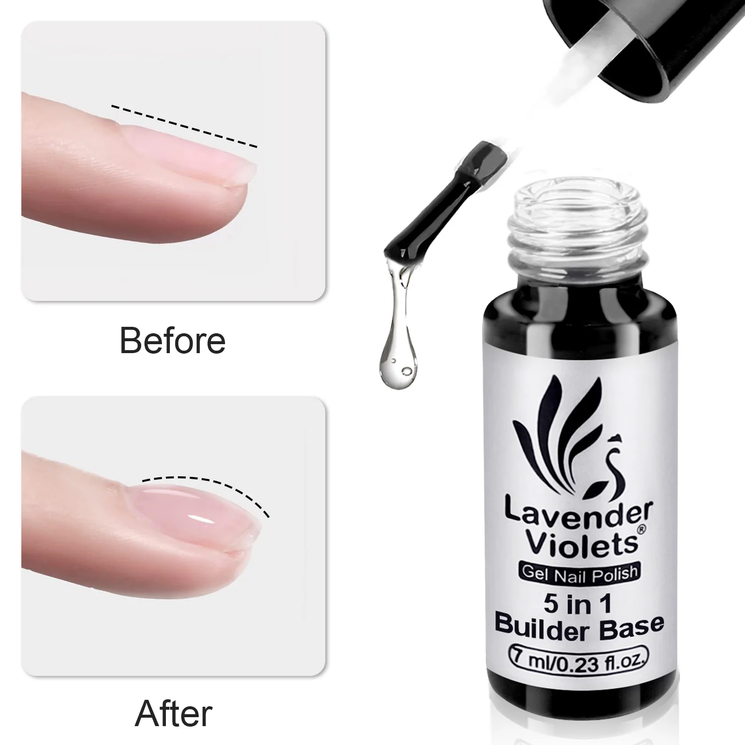 เจลเบส 7 มล. 5 in 1 สำหรับต่อเล็บ/สร้างเล็บ/ต่อเล็บ/เสริมความแข็งแรง/ยึดติด เหมาะสำหรับทำเล็บเองที่บ้านหรือร้านทำเล็บ