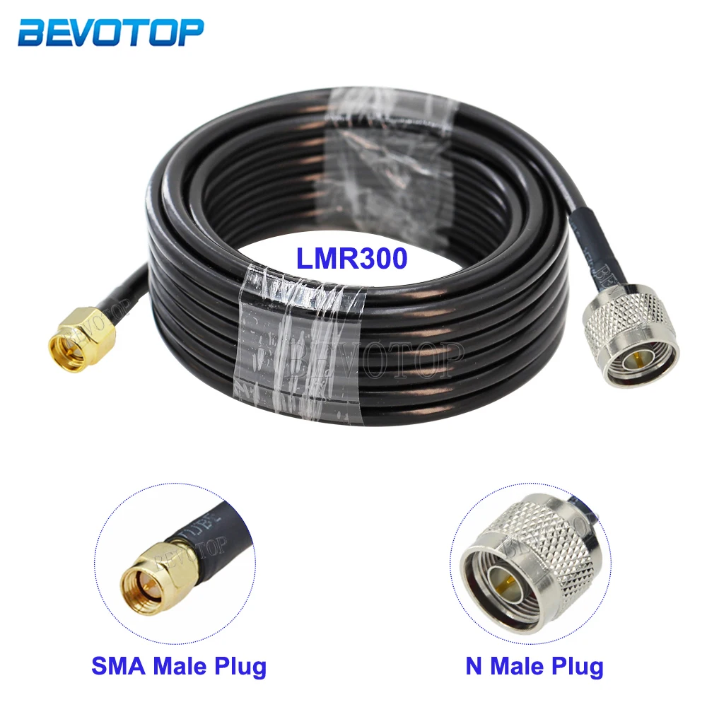 

1PCS LMR-300 SMA Male Plug to N Male/Female Connector Black LMR300 50-5 Coaxial Cable RF Adapter Cable 50 Ohm Low Loss 15CM-30M