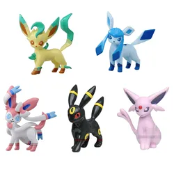 Pokemon Figures Eevee Evolution Vaporeon Espeon Umbreon Sylveon Leafeon Dolls PVC Model Toys for Kids Christmas Gift