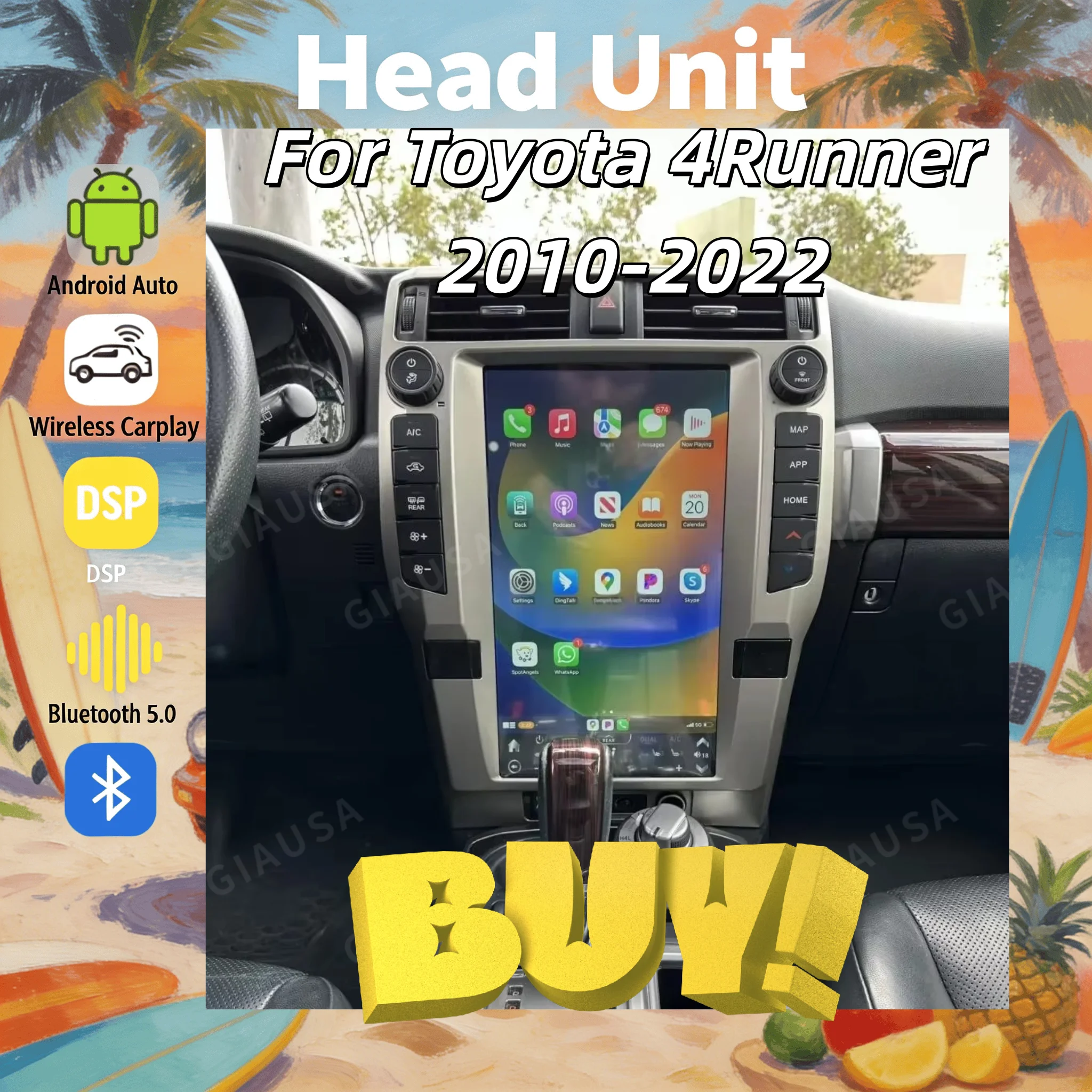 

Для TOYOTA 4Runner 2010-2022: Автомагнитола Android 13 с экраном 15.6 дюймов, мультимедийный плеер, GPS-навигация, авто-стерео, головное устройство, BT5.0