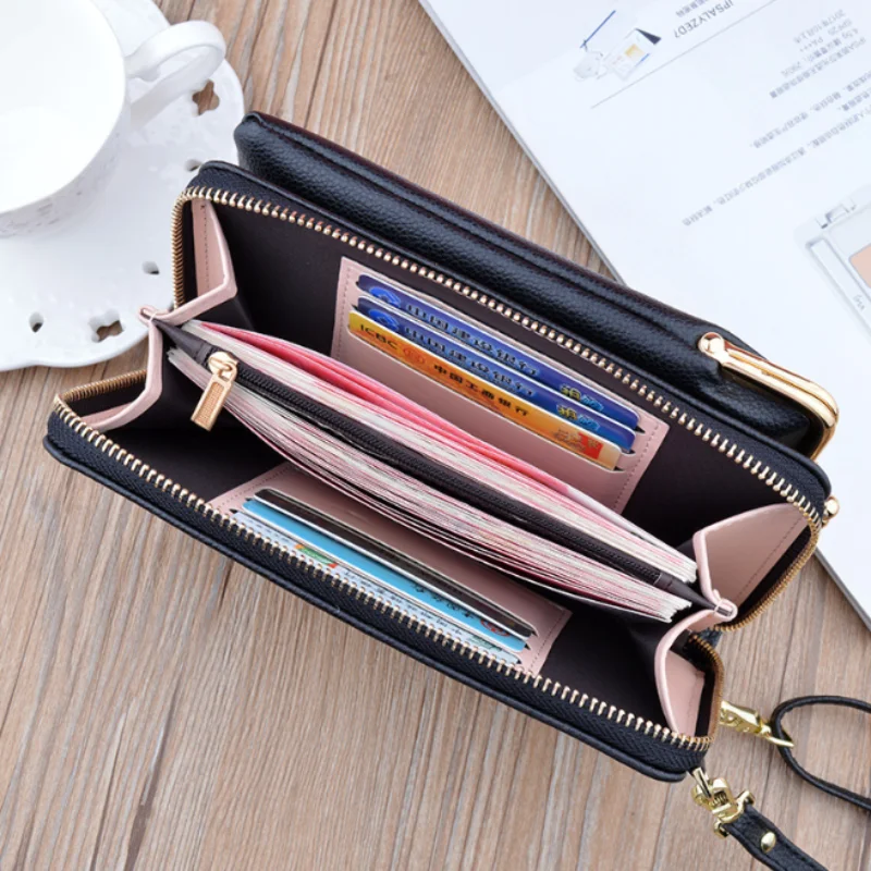 Women's Long Wallet Organ Passport Bag Woman's Purse Single Shoulder Bag Diagonal Bag Horizontal Wallet Female Mobile Phone Bag