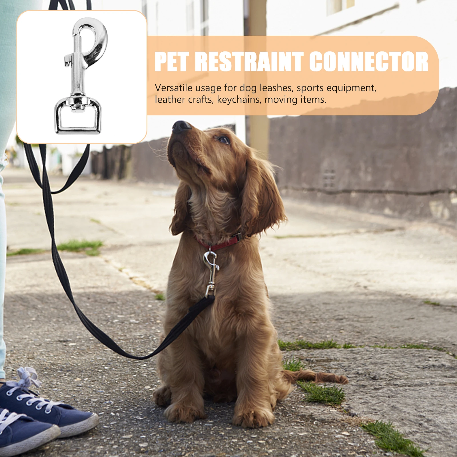

2pcs Dog Leash Clasp Zinc Alloy Hooks 20mm White Nickel Durable 360 Degree Rotating Pet Buckle Suitable for Collars Luggage