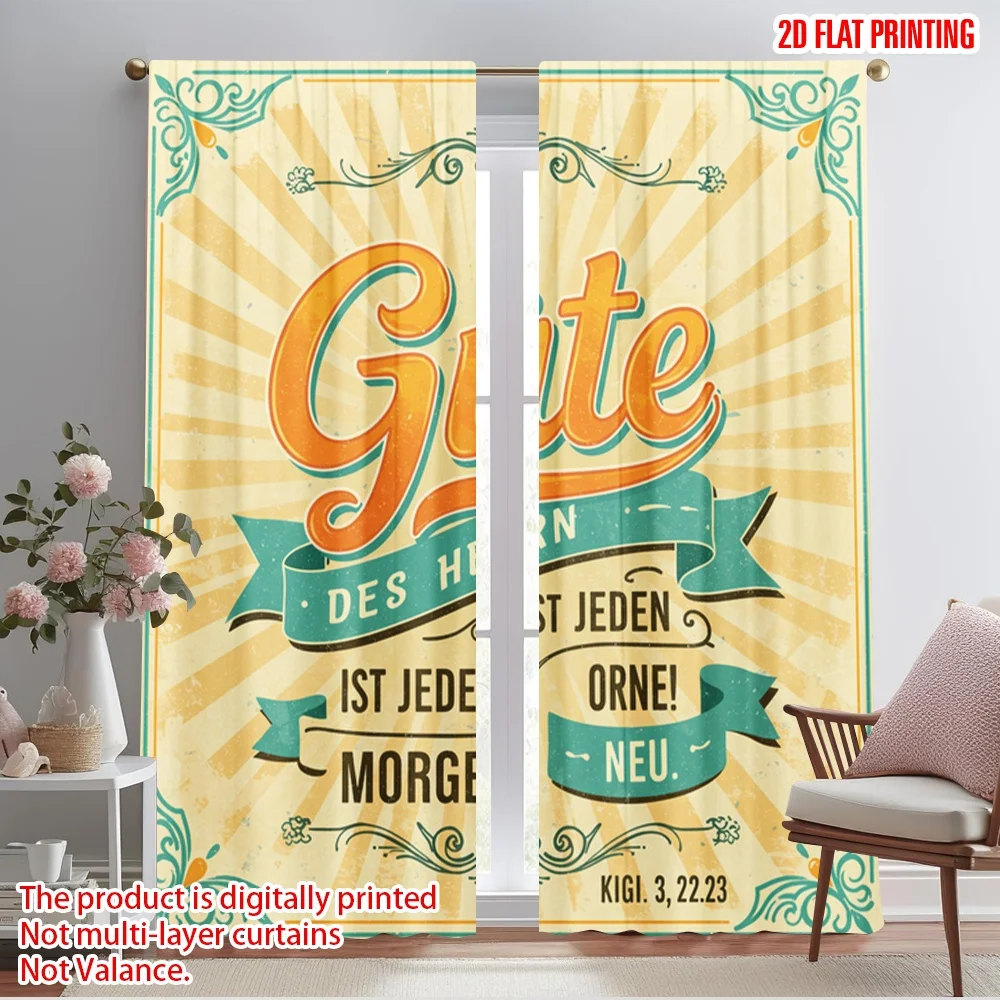 

2pcs 2D flat printing Window Curtains The Lord's Mercy is New Daily Fabric Without Electricity Festive Wall Decor for Classroom