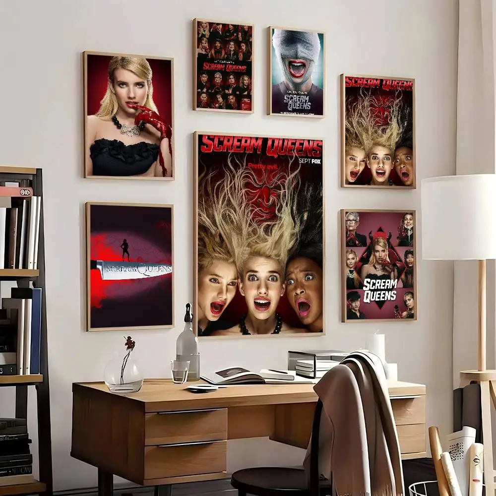 S-Scream Queens Horror Comedy Posters Living Room Bar Cafe Quality Canvas Vintage Style Comics Painting Art Home Wall Decor Pic