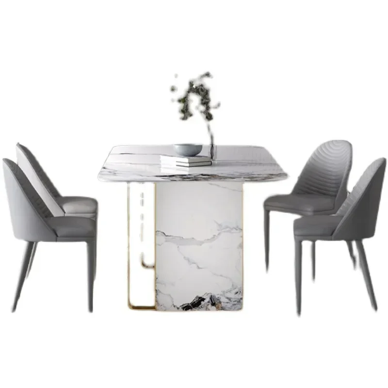 Light luxury new luxury stone rock slab dining table and chair combination Nordic dining table