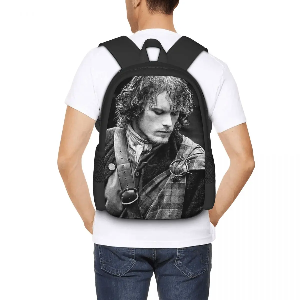 

Jamie Fraser Outlande Student Backpack School Bag Hiking Travel Daypack for Men Women Fashion Bookbag Shoulder Bags