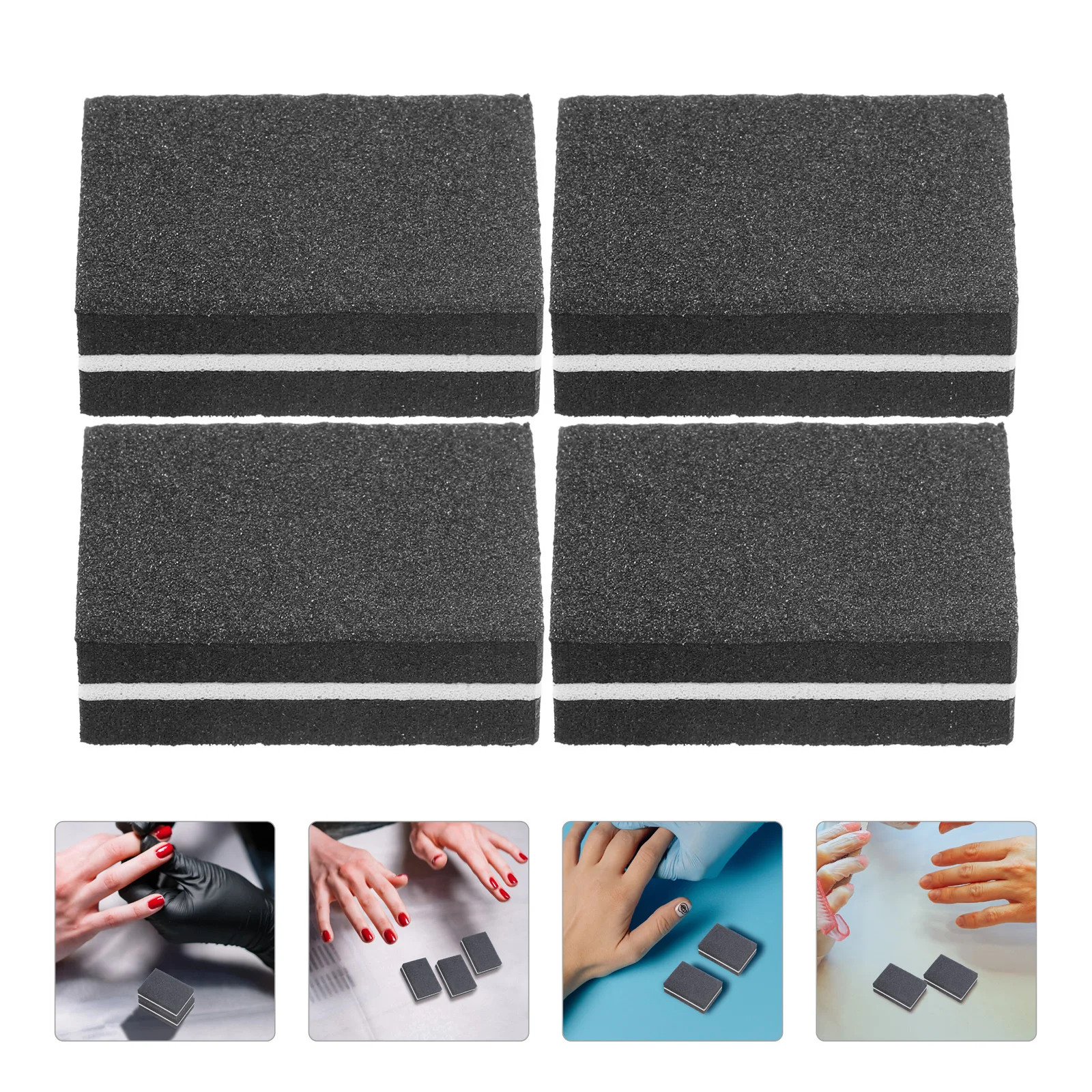 

50 pcs Nail Buffer Block File Dual Side Sponge Manicure Pedicure Grinding Sanding Fingernail Toenail File For Salon Home Use