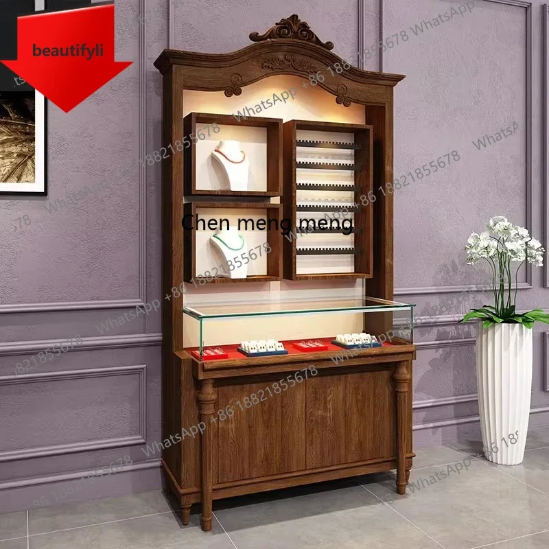 

Q181 Q181 Display cabinet retro wood paint display cabinet medieval storage against the wall high cabinet