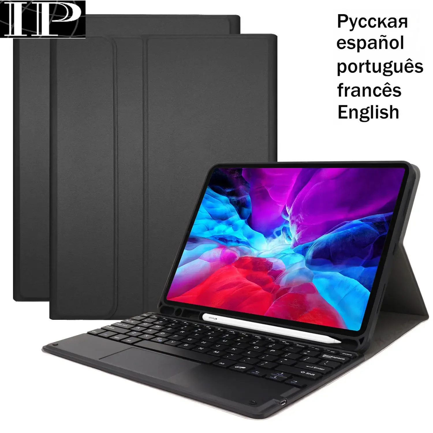 For iPad Combo Touch Keyboard Case with Trackpad for iPad Pro 11 10.5 Air 4 3 iPad 9 8 7 Detachable Keyboard Leather Folio Cases