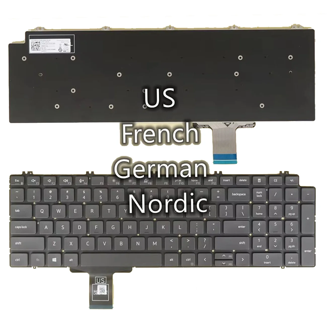 

Американская французская AZERTY Скандинавская шведская финская Датская норвежская Клавиатура для Dell Precision 7550 7560 7750 7760, 01WYH2 0MH9MJ 0P2RFG