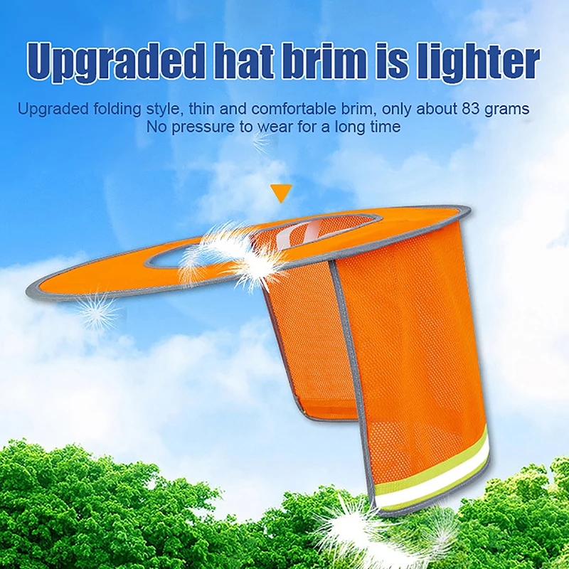 Summer Sun Shade Safety Hard Hat Neck Shield caschi copertura riflettente in rete riflettente per operai edili