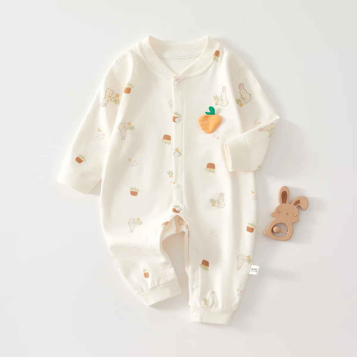Newborn Baby Cotton Onesie Boys Girls Spring Autumn Long Sleeve Cute Printed Patterns Onesie Newborn Baby Breathable Onesie