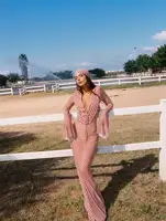 2026 New Chiffon Stripe 2Pc Bikini Set Long Sleeve Backless Crop Tops Women Transparent Bodycon Skirts Sexy Beach Casual - Image 3