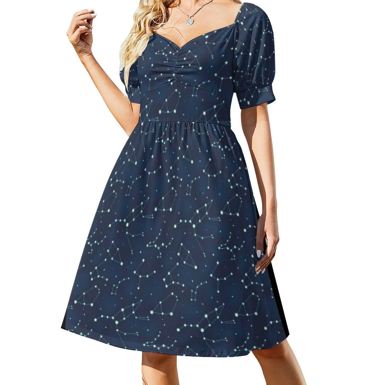 

Constellation Pattern (A) Short Sleeved Dress dress for woman women's evening dresses cocktail dresses Dress